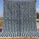 Moroccan Berber rug blue and ecru 300x200 cm – geometric pattern