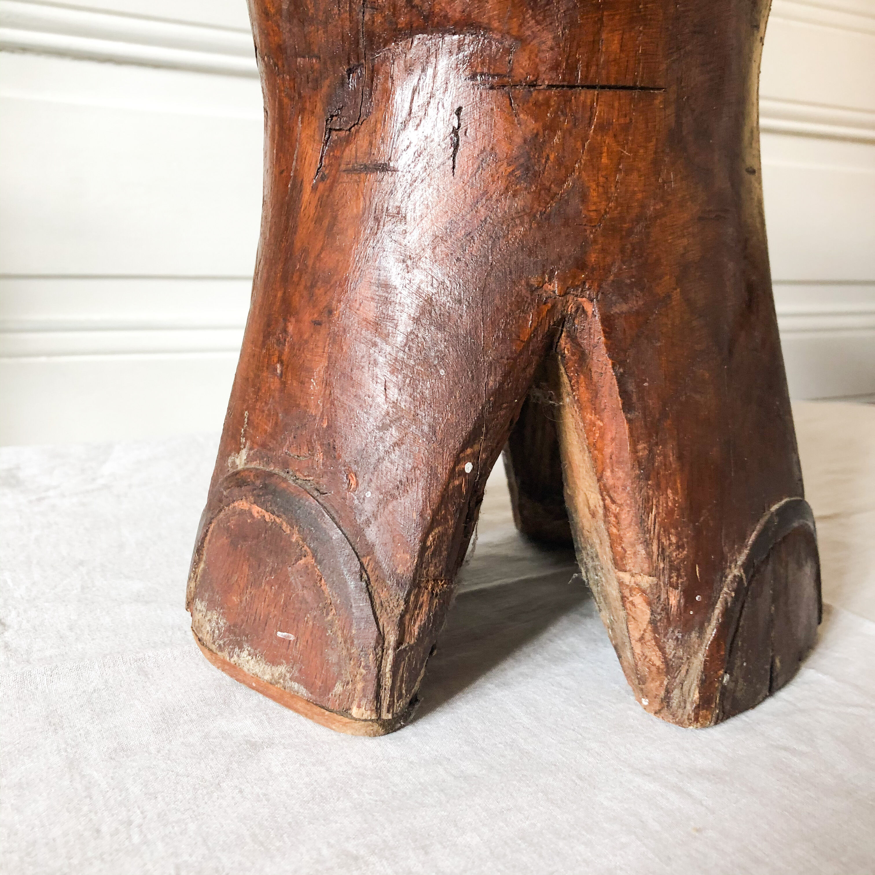 Wooden elephant foot stool