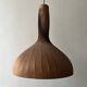 Scandinavian wooden pendant light by Hans-Agne Jakobsson, Suede design 1960