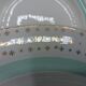 12 hollow porcelain plates - Stars and mint green