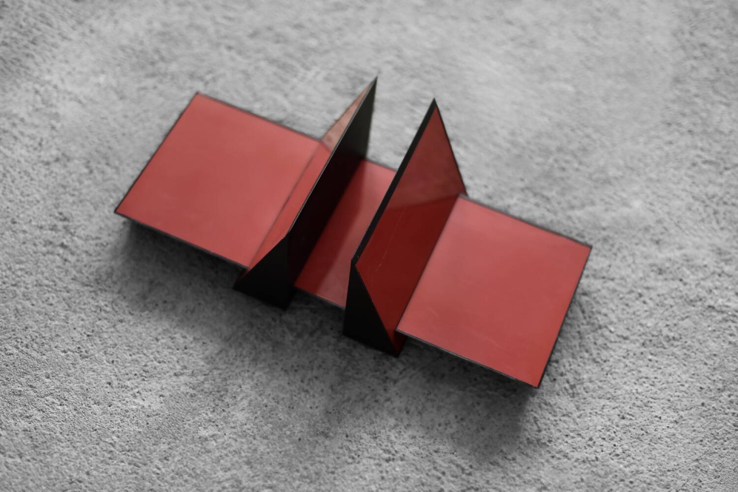 Red plastic bookends Vintage Mid-Century Italian Modern Space Age