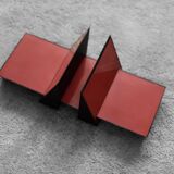 Porte-livres en plastique rouge Vintage Mid-Century Italian Modern Space Age