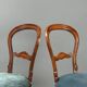 Antique Louis-Philippe chairs in walnut and velvet, Italy, 19th century.