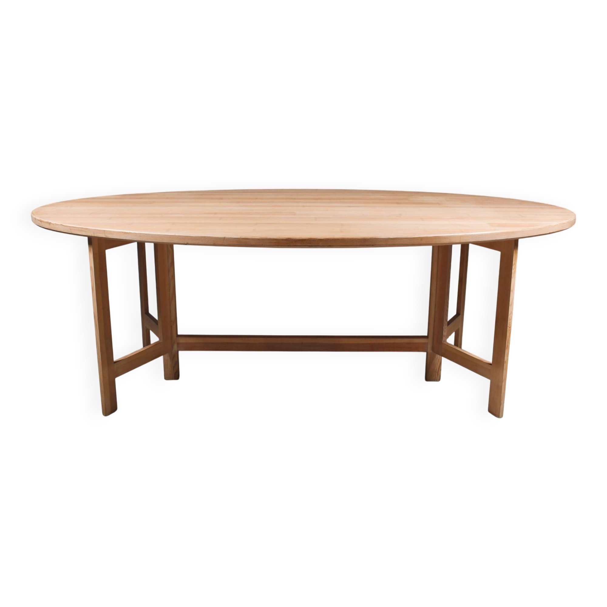 Table à manger en pin cérusé. Ollé Pira. Suède années 1960