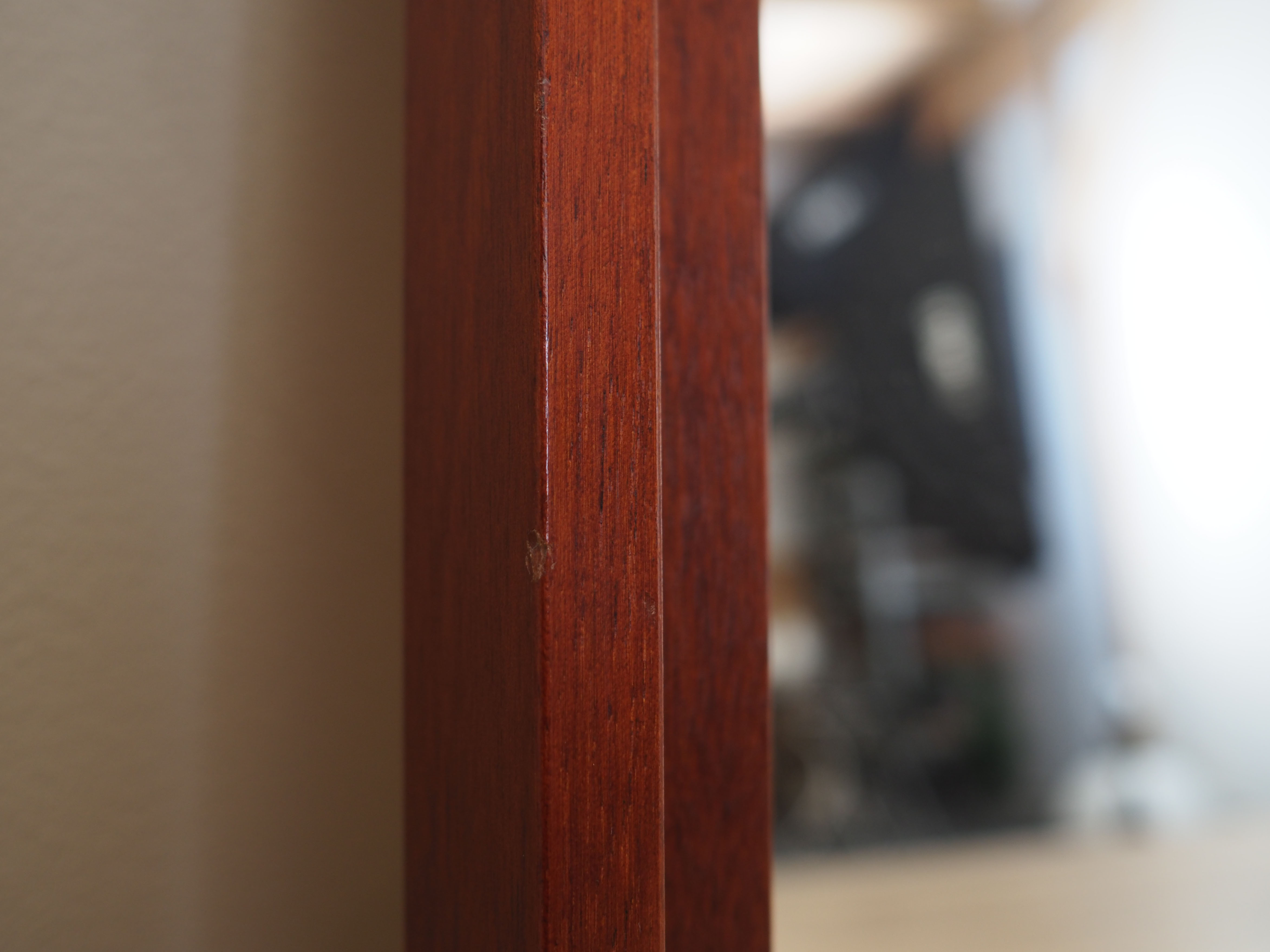 Mahogany-framed mirror, Danish design, 1970s, production: Denmark