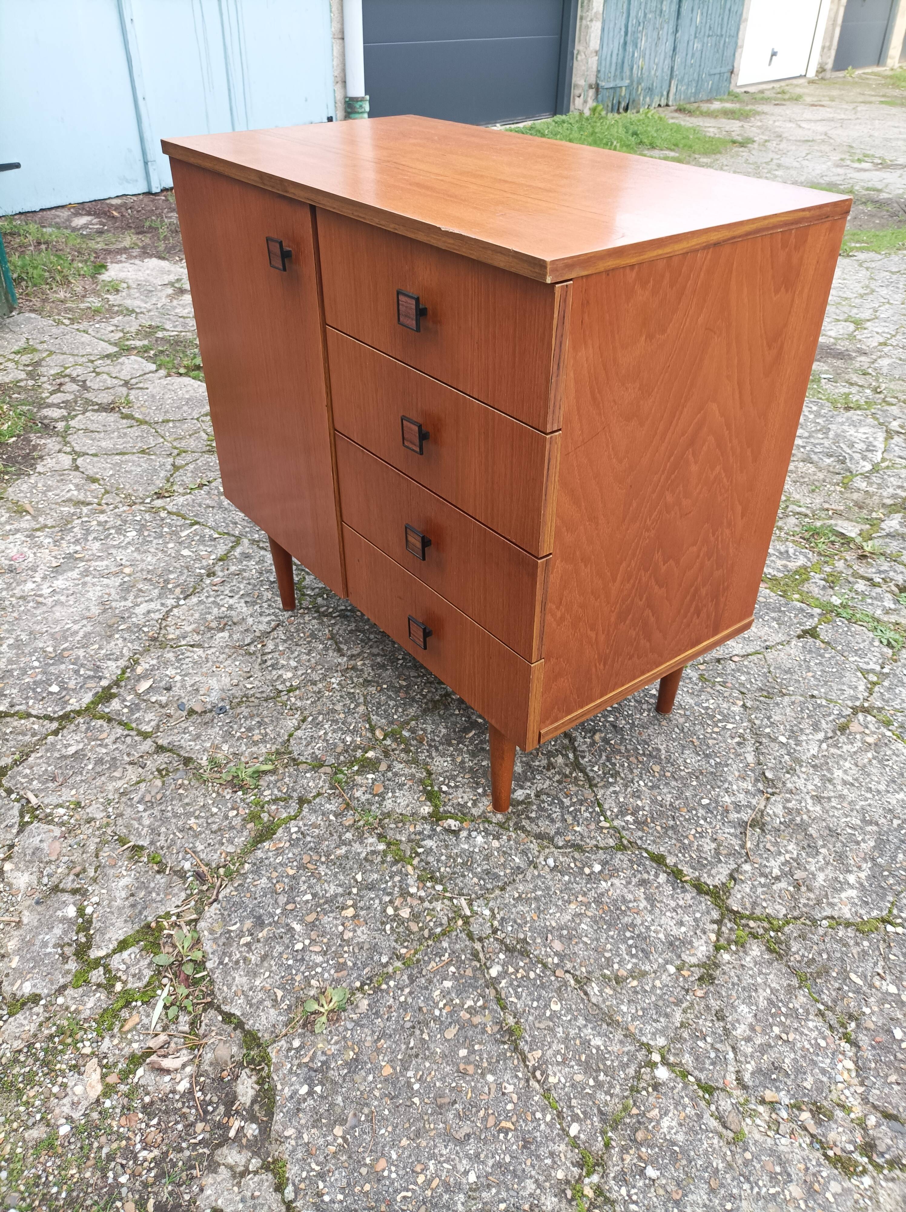 Meuble commode bois teck scandinave vintage