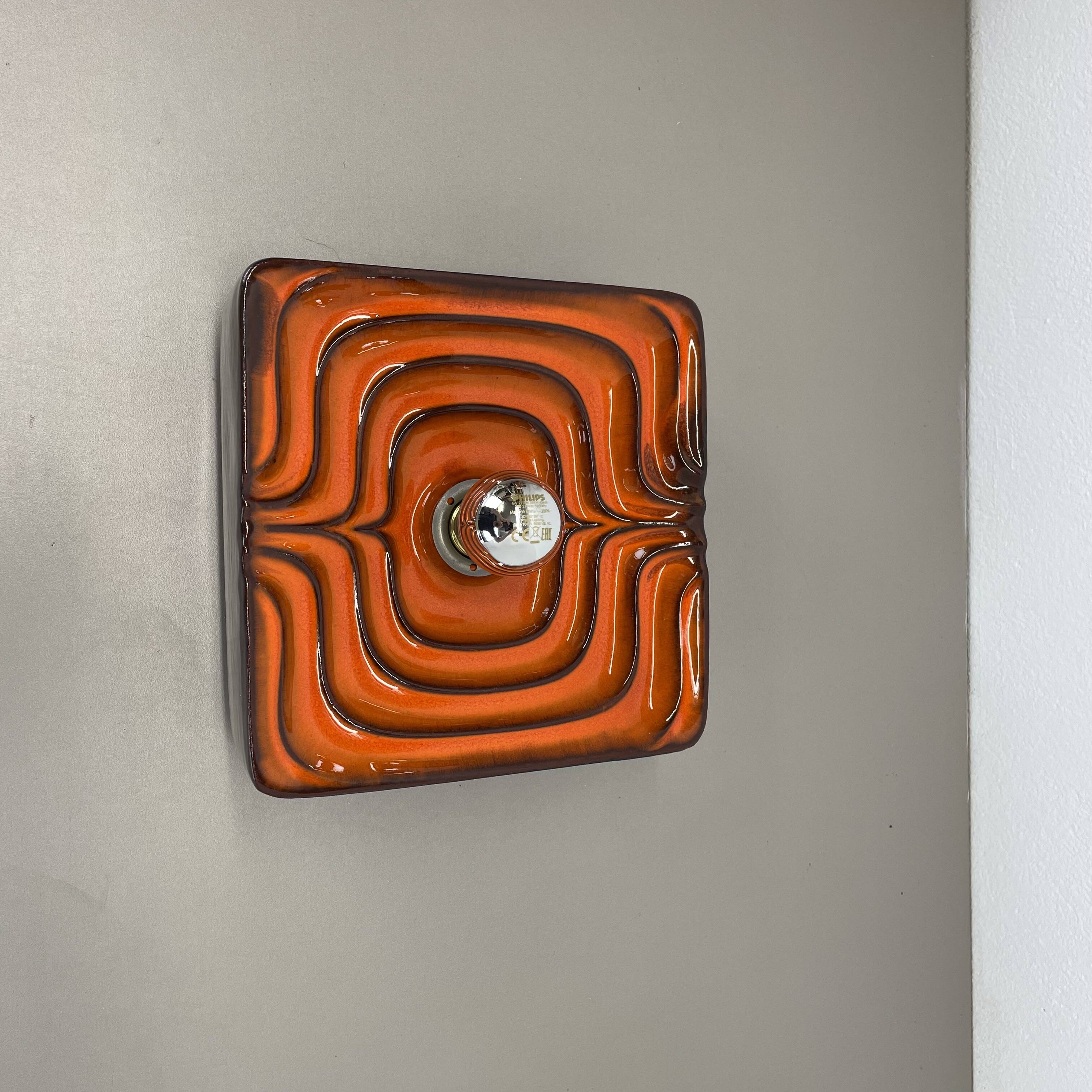 Cubic psychedelic pop art fat lava wall light by pan ceramics, germany, 1970