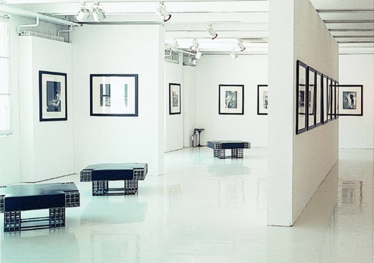 Large ottoman bench by Carla Sozzani in Milan, mohair velvet, 1990