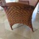 Two-seater banquette in woven rattan, wood and bamboo, 1980s.