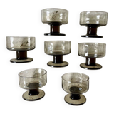 7 stemmed glasses, smoked glass, Mobil