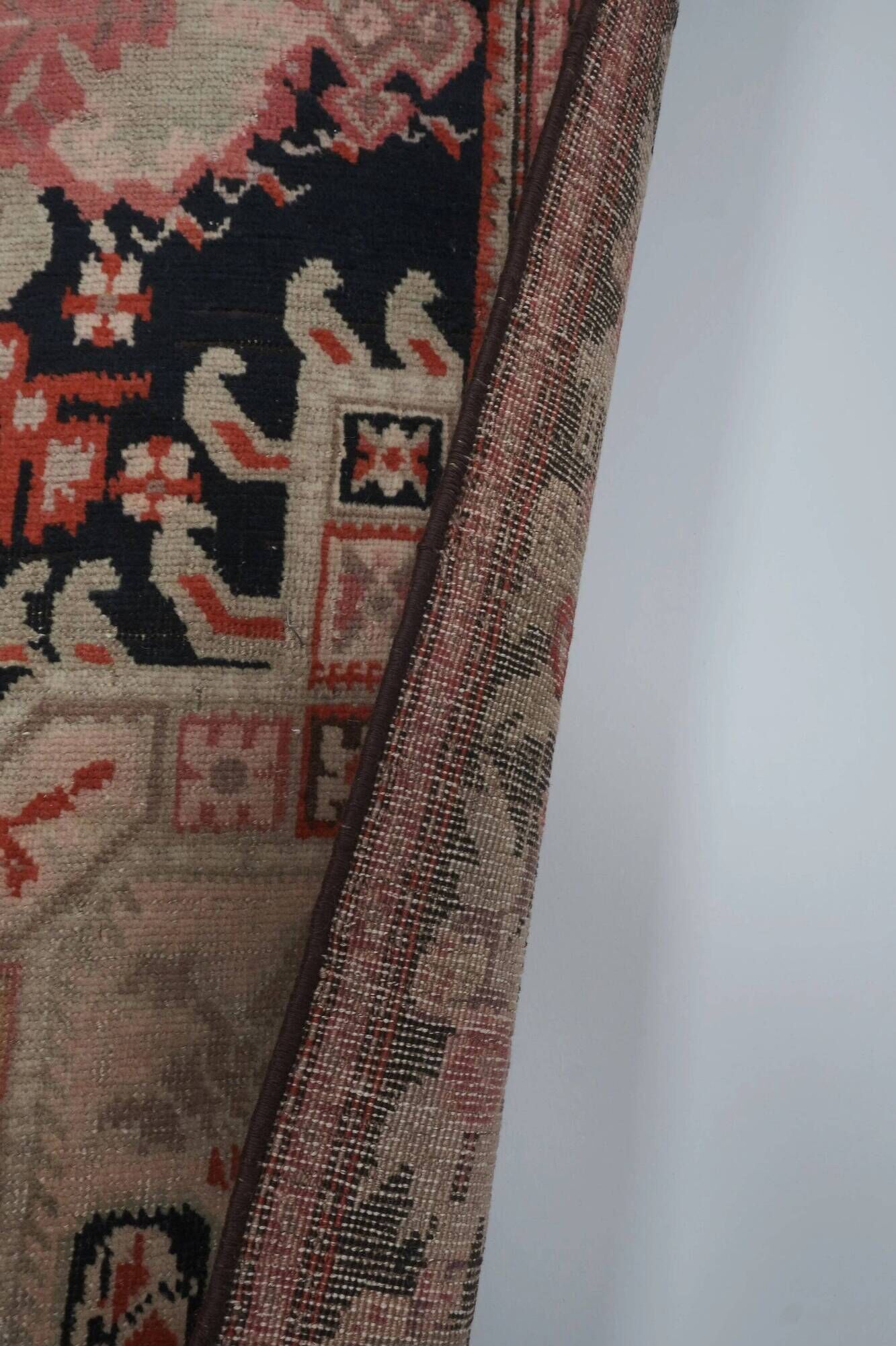 Vintage Turkish hallway rug 107x558 cm