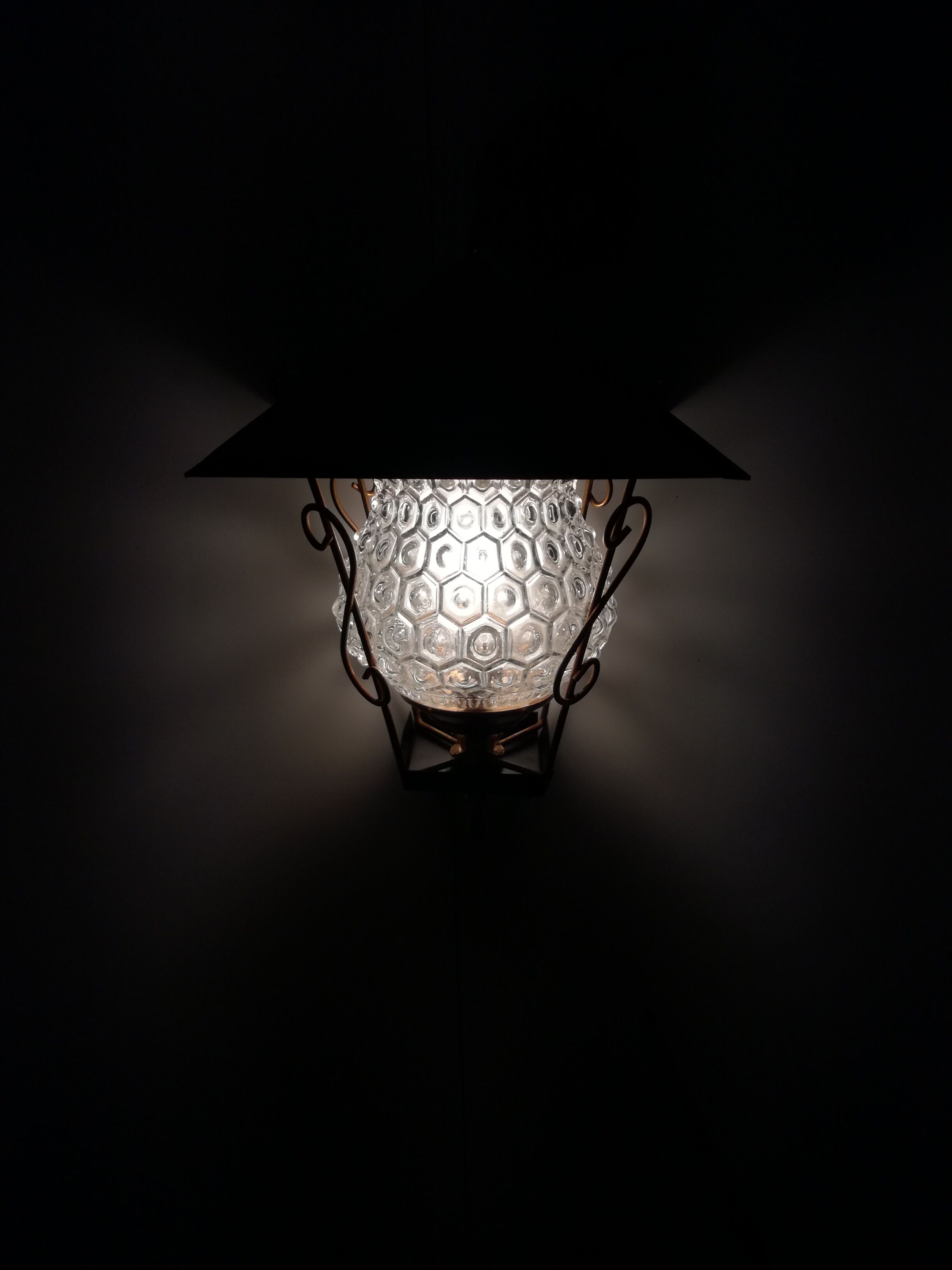 Golden metal lantern 1950