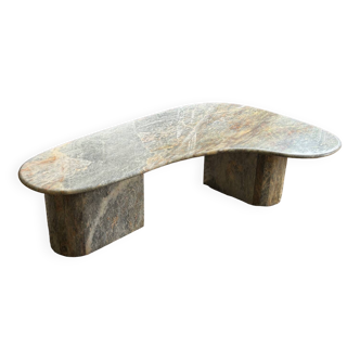 Table basse Boomerang en marbre italien de forme libre et organique