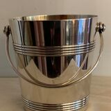 Pair of luc Lanel Christofle Gallia silver metal ice buckets 1940