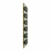 Mid Modern Green And White Murano Glass and Brass Italian Wall Sconces
