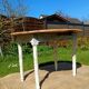 Antique round walnut table – sanded solid wood top