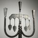 Hand-Forged Wrought Iron Brutalist Candelabra, Scandinavia — circa 1960s/1970s