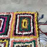 Tapis multicolor en tissu boucherouite 156x190cm