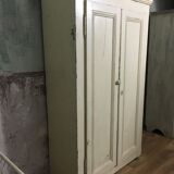 Old wardrobe, aged white patina