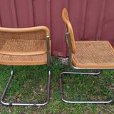 Duo of chairs B.32  cesca by Marcel Breuer