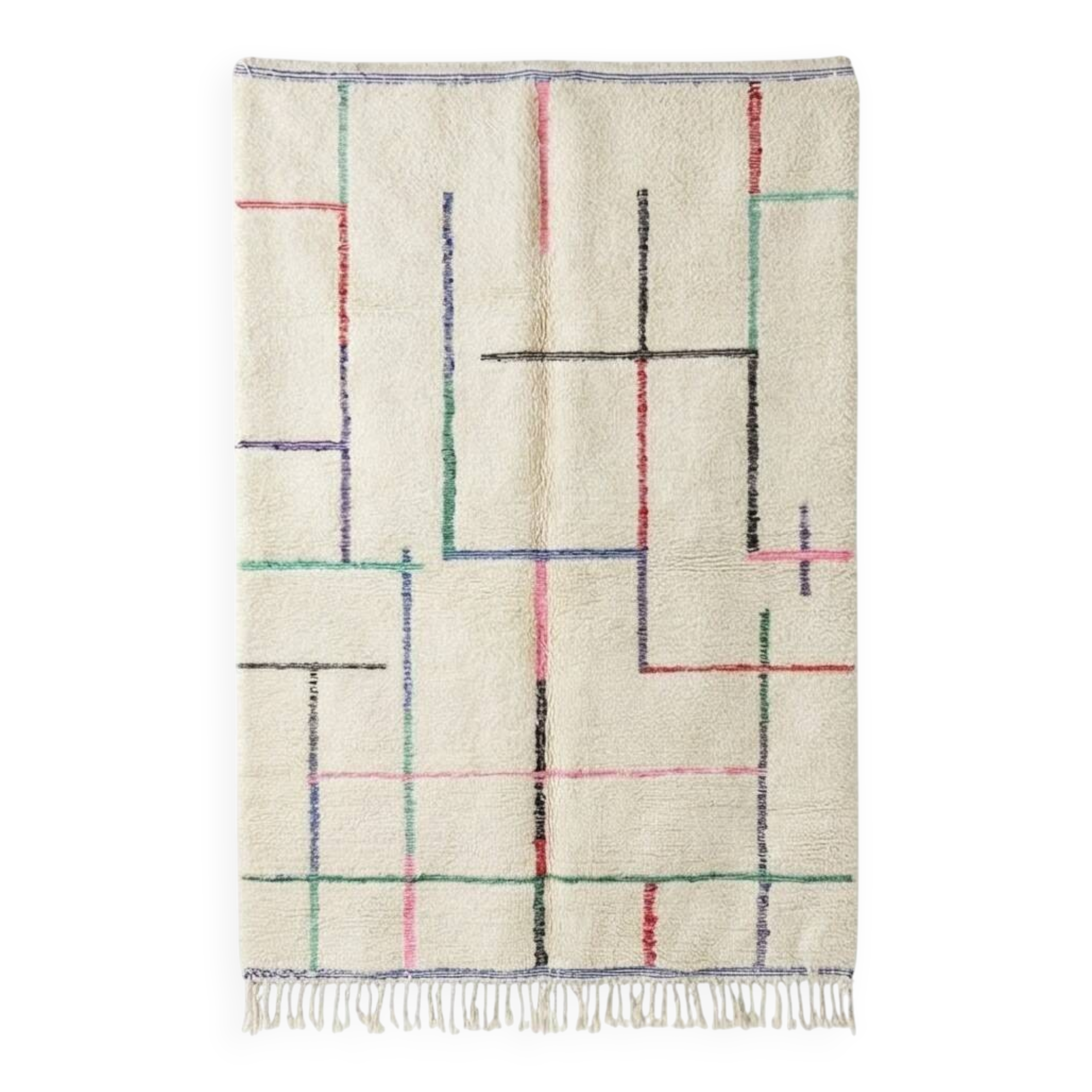 Colorful graphic Berber rug