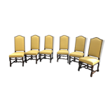Lot of 6 Louis XIII style chairs, feet "sheep bone"