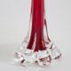 Slim vintage red glass decorative vase, mid-century, Europe, 1960s.