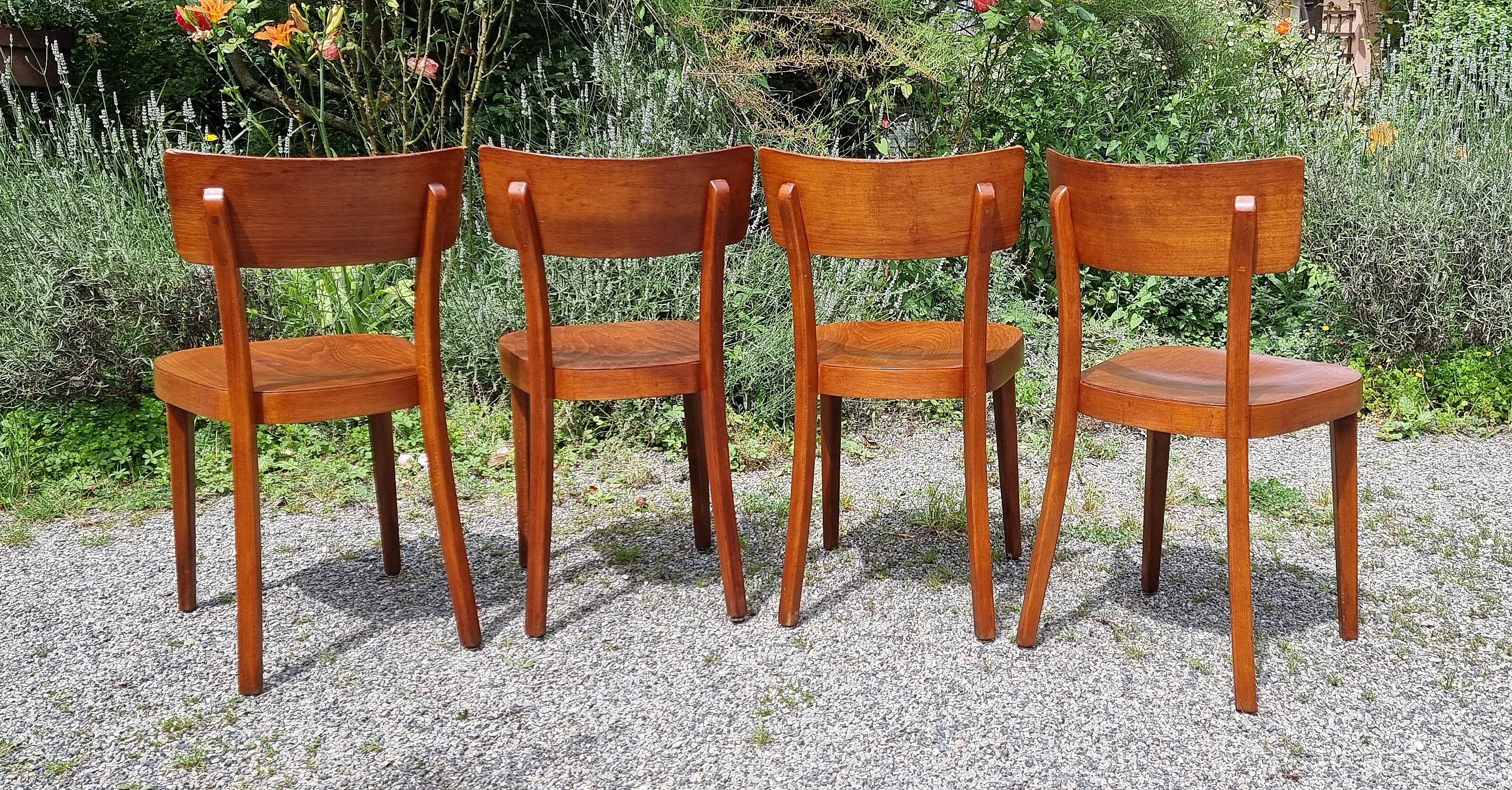 4 "classic" bistro chairs from Horgen-Glarus (Switzerland) 1950s