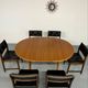 Vintage teak extendable round dining table Scandinavian design 1960s