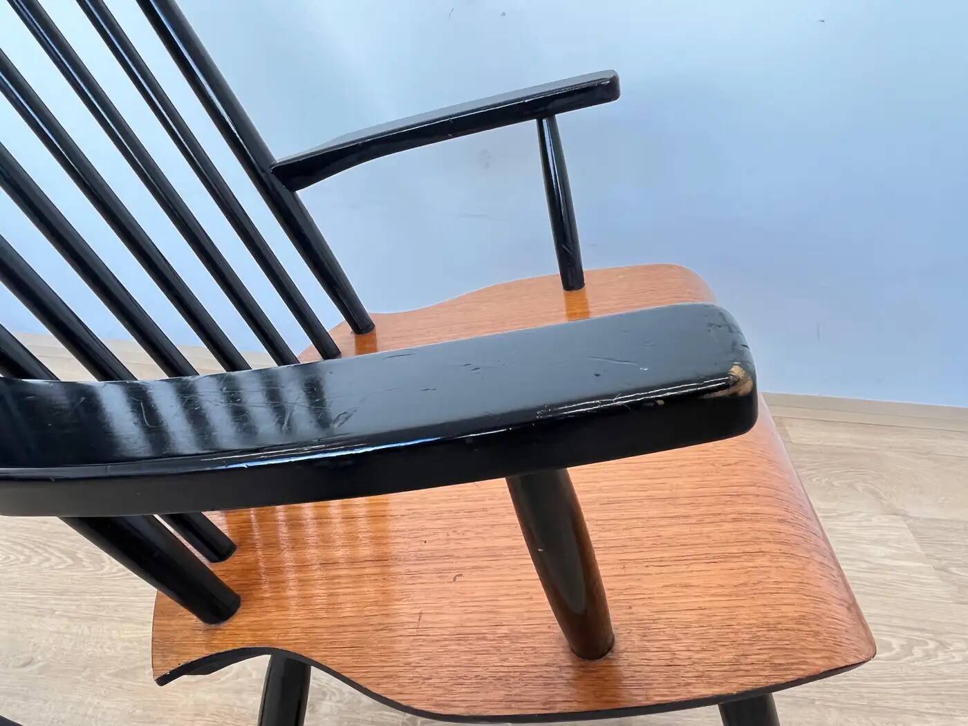 Fauteuil à bascule finlandais vintage par Varjosen Puunjalostus pour Uusikylä, 1960