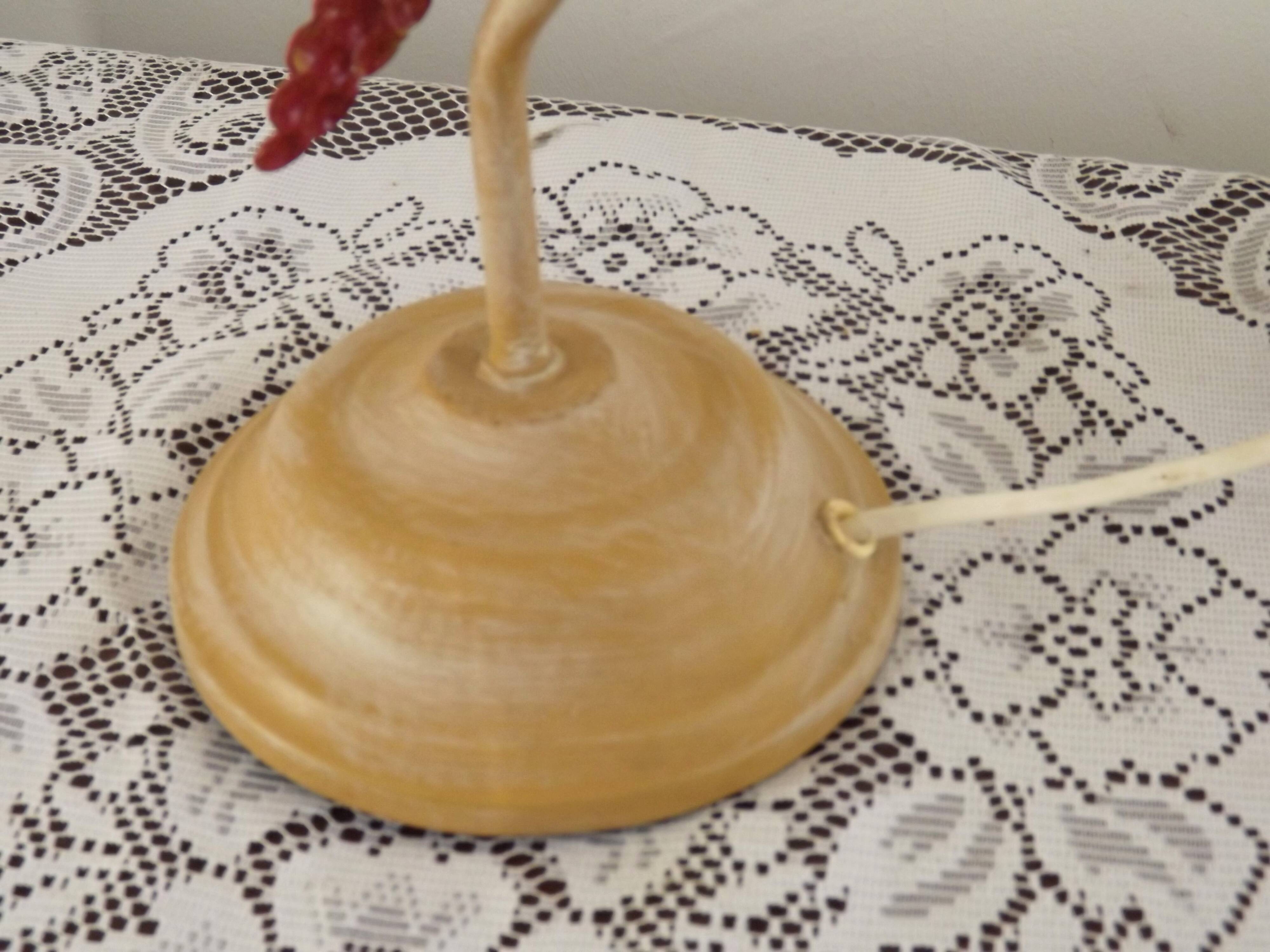 Vintage French Goose Neck Lamp - Grape Detail - Opaque Glass Shade