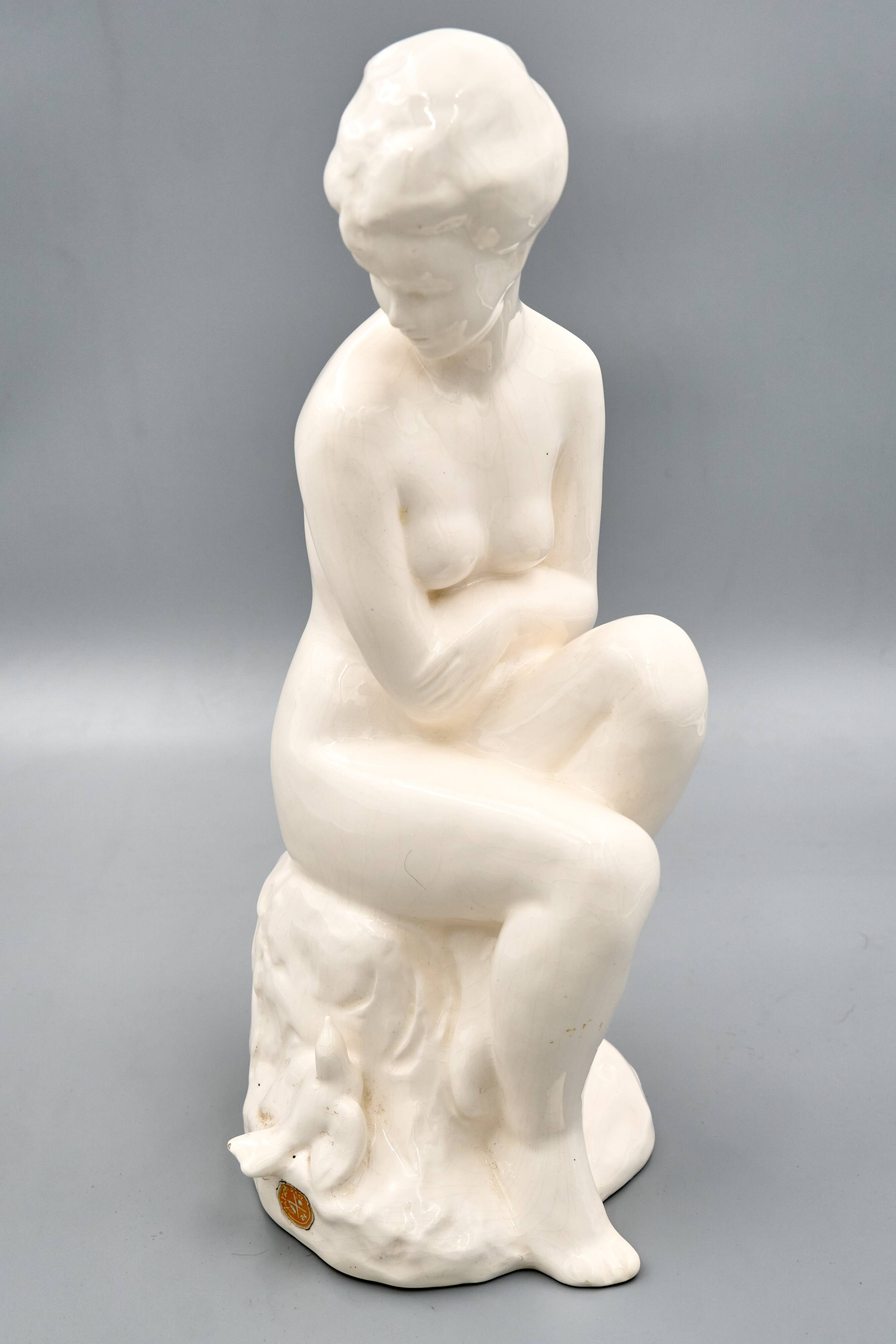 Ceramic Woman Figure, Jihokera Bechyně, 1986, Czechoslovakia