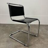 B33 chair black leather, 1980, Marcel Breuer
