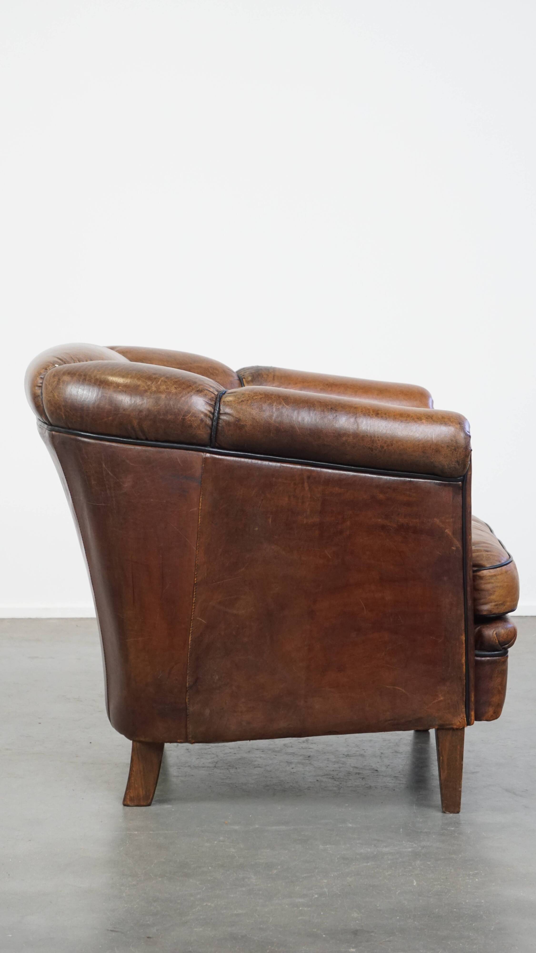 Vintage Sheepskin Leather Club Chair