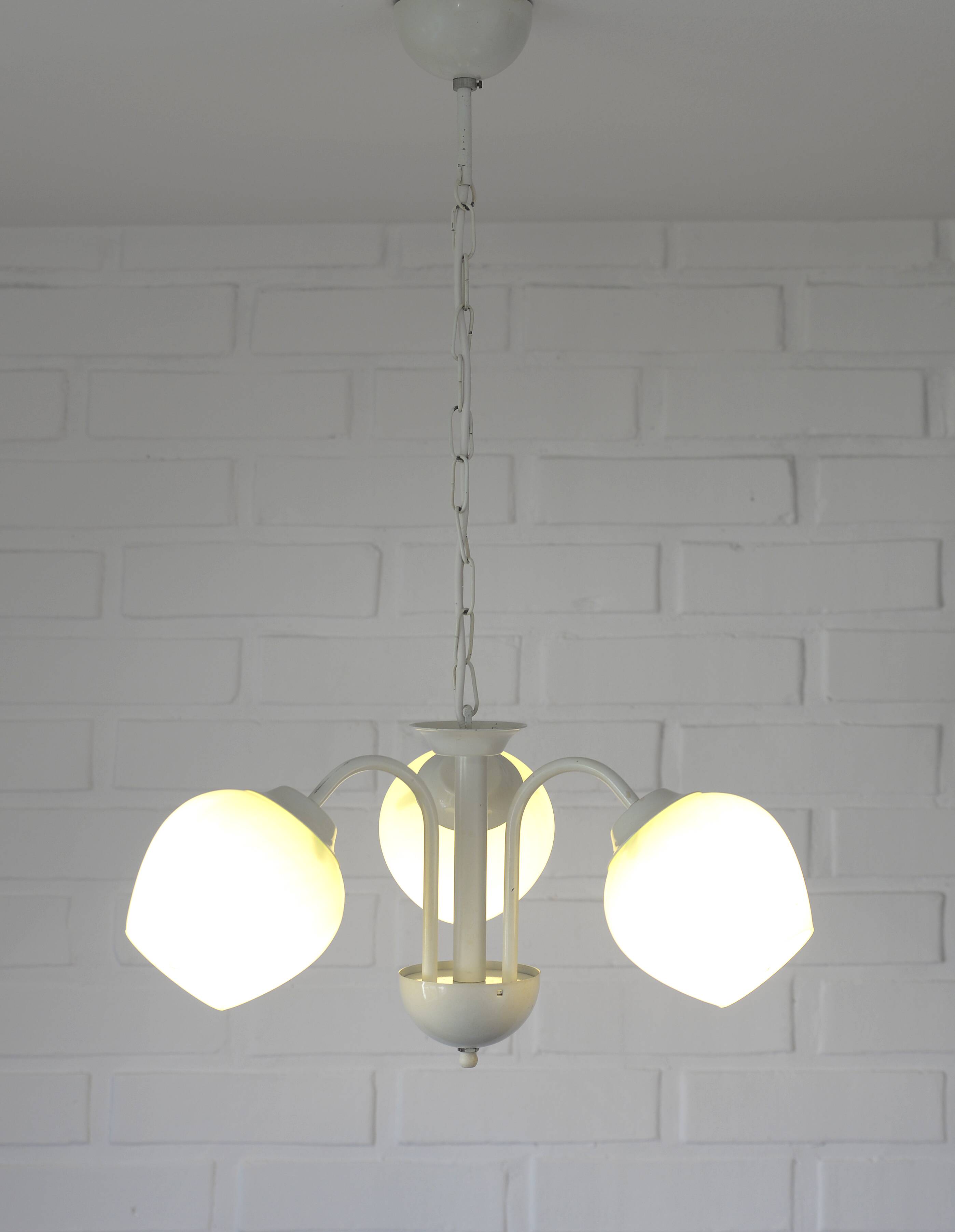 Vintage Elegant Pendant Lamp, Shabby Chic White Chandelier, Mint Green