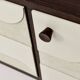 Vintage sideboard with handmade relief surface, metal, Germany, 1960s
