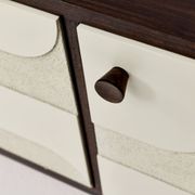 Vintage sideboard with handmade relief surface, metal, Germany, 1960s