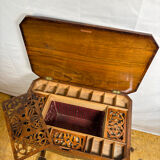 A Romantic Victorian Burr Walnut Sewing & Work Table Mid–Late 19th Cen