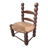 Rustic chair turned wood / design 20 th century