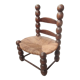 Rustic chair turned wood / design 20 th century
