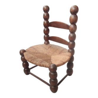 Chaise rustique bois tourné/design 20 ème siècle