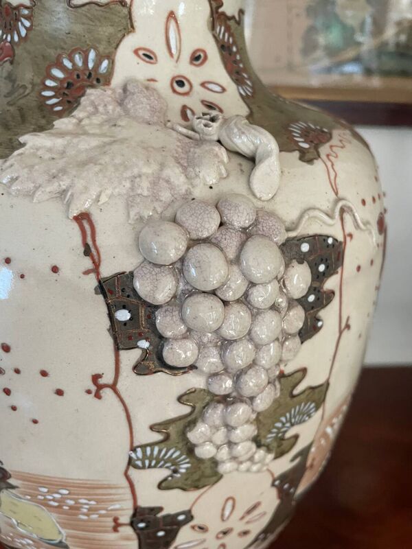Grand vase japonais Satsuma 46cm