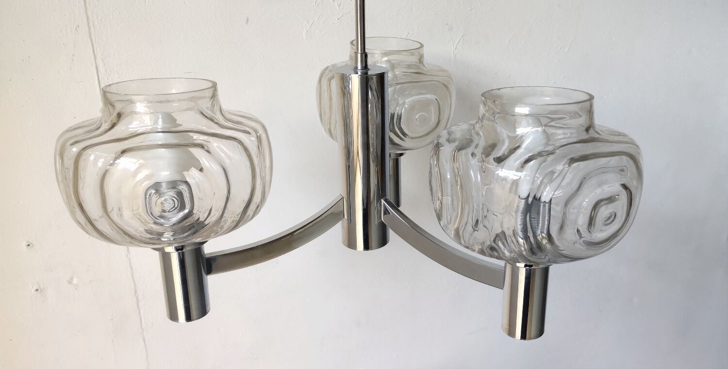 Chrome chandelier from the 70s
