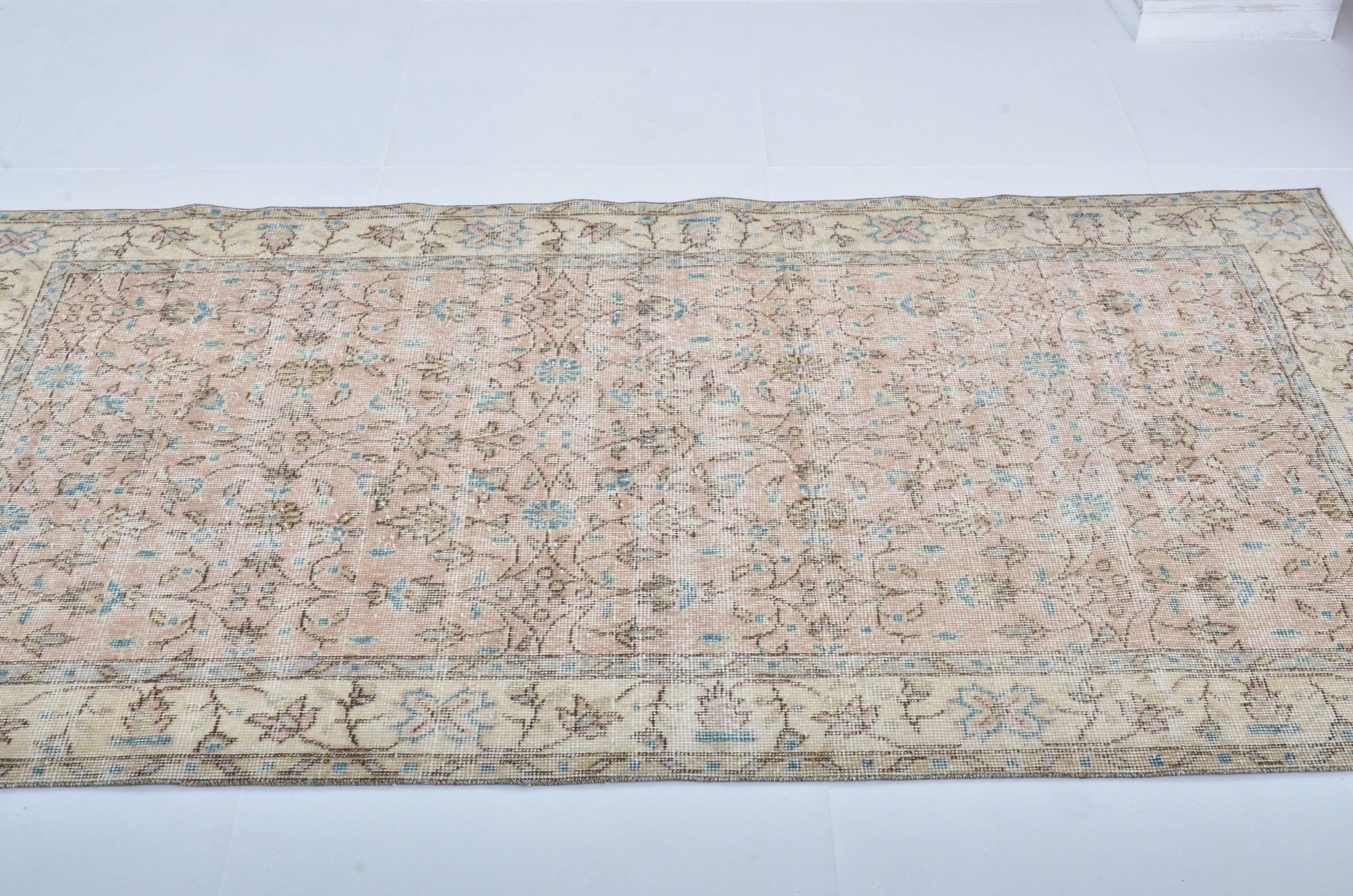 Light Pink & Turqouise Floor Carpet sku 3130