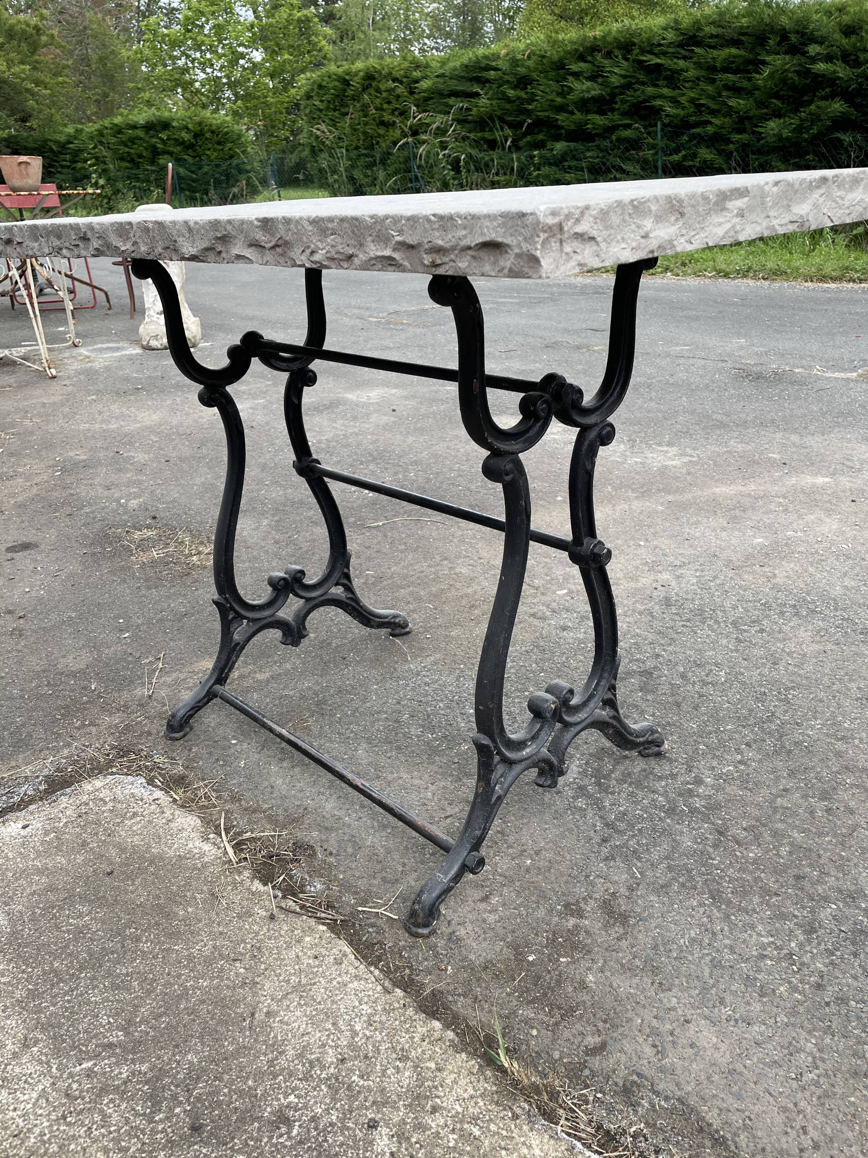 Garden table foot cast iron stone tray