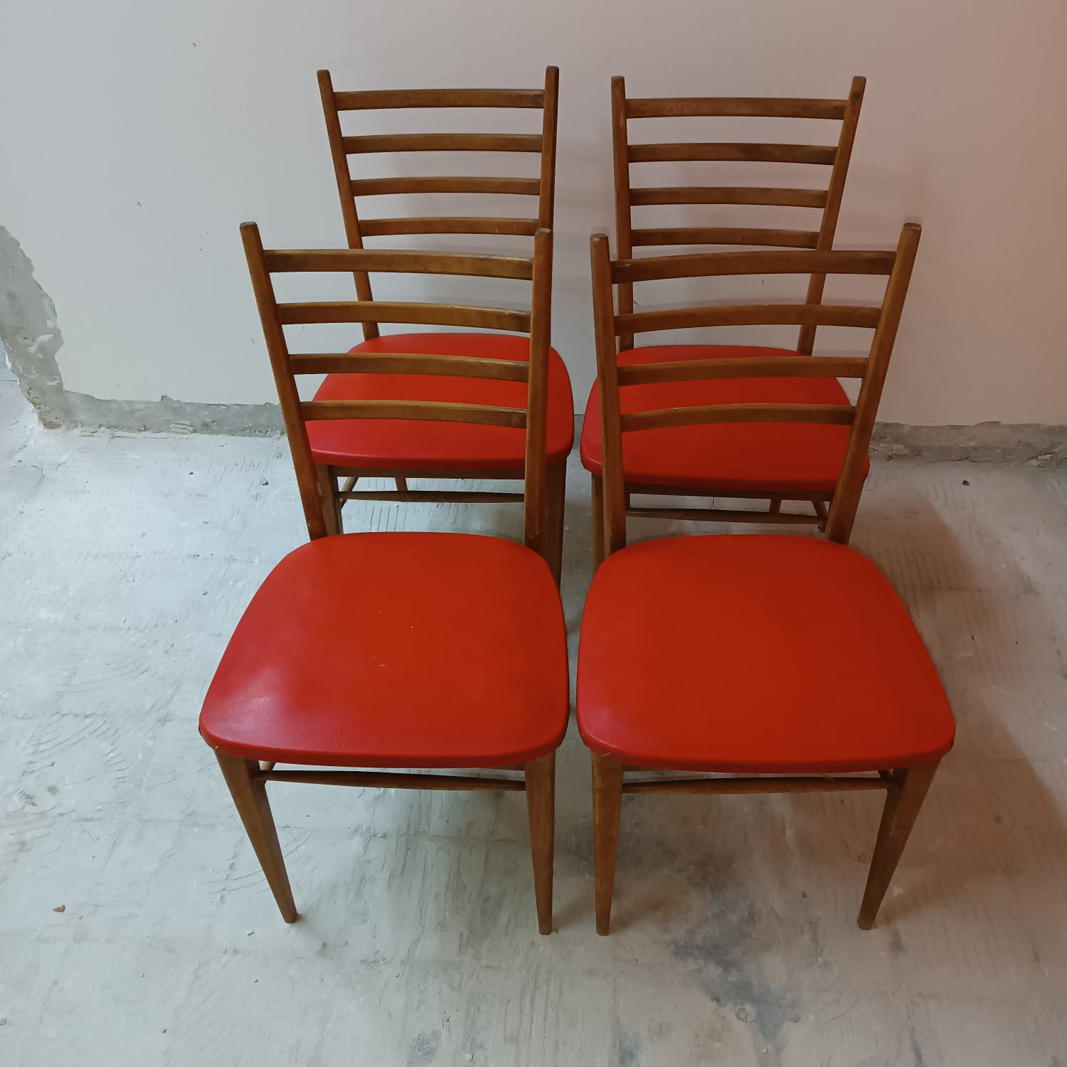 4 Scandinavian style wooden chairs