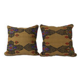 Set of 2 vintage kilim cushion covers 46x46 cm