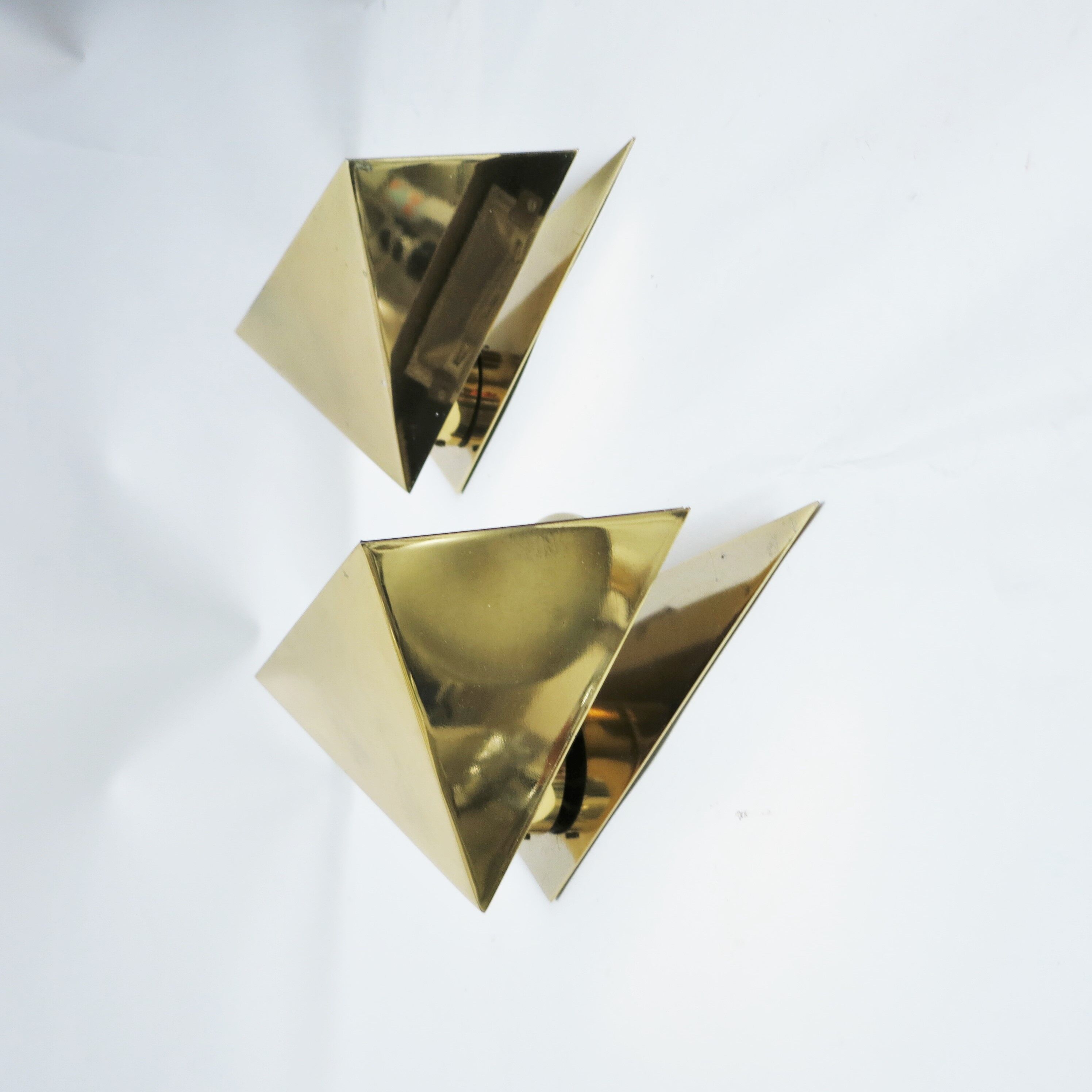 Pair of golden wall lamps