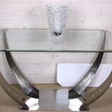 Vintage metal chrome eiffel tower console table