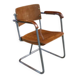 Fauteuil moderniste en - acier